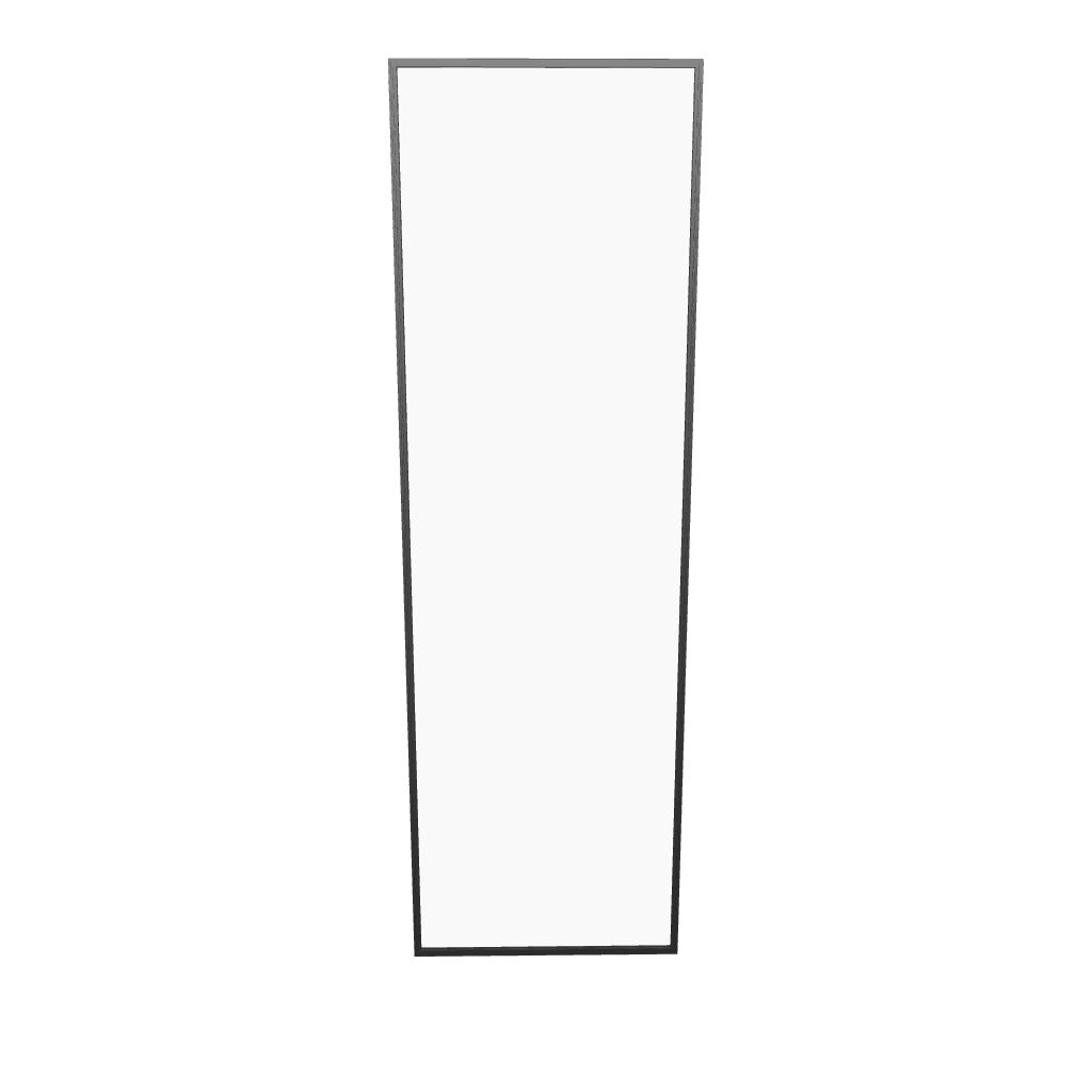 Fixed interior steel side window with slim sightlines