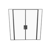 Double flat prehung steel door with sidelights and modular frame system