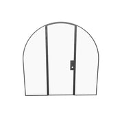Single full arch solid steel door with side windows and narrow sightlines
