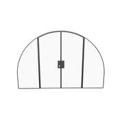 Wide double full arch steel door with side windows, prehung hot-rolled steel and slim profile