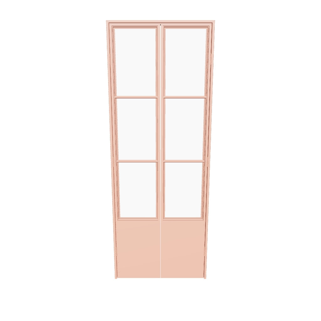 Air Pantry double flat interior steel pantry doors with kickplate in Sunset Pink