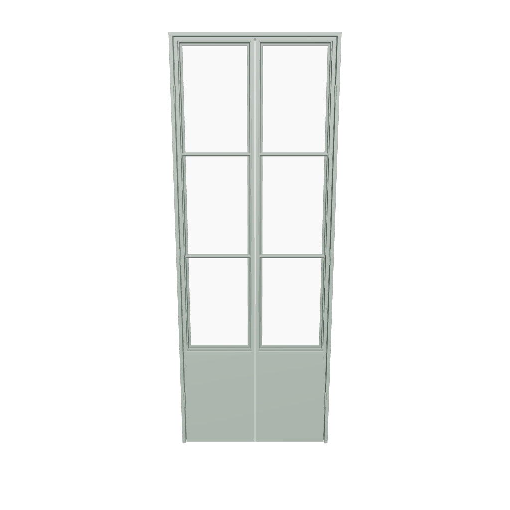 Air Pantry double flat architectural steel pantry doors in Montecito Mint finish