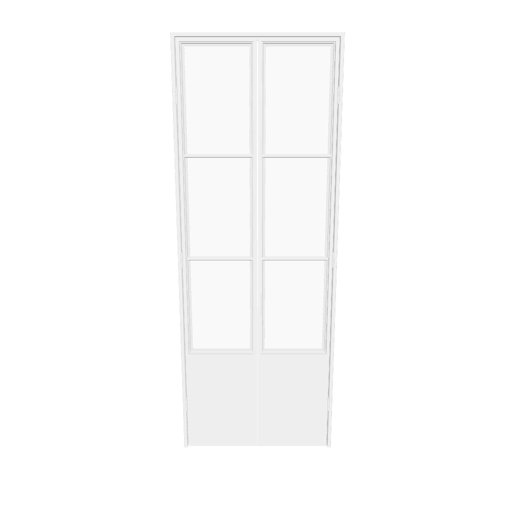 Air Pantry double flat architectural steel pantry doors with kickplate in White