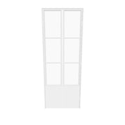 Air Pantry double flat architectural steel pantry doors with kickplate in White
