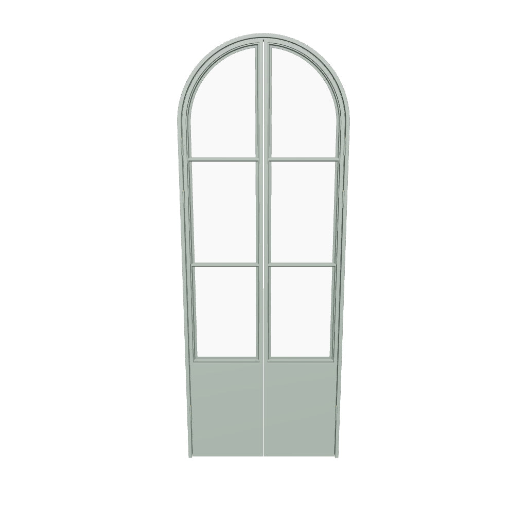 Air Pantry double full arch architectural steel pantry doors in Montecito Mint finish