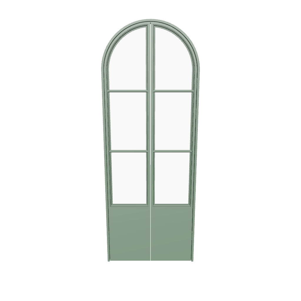 Air Pantry double full arch architectural steel pantry doors in Angeles Green finish