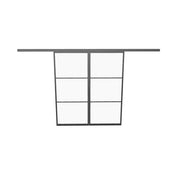 Air 4 contemporary double sliding doors with geometric panel design