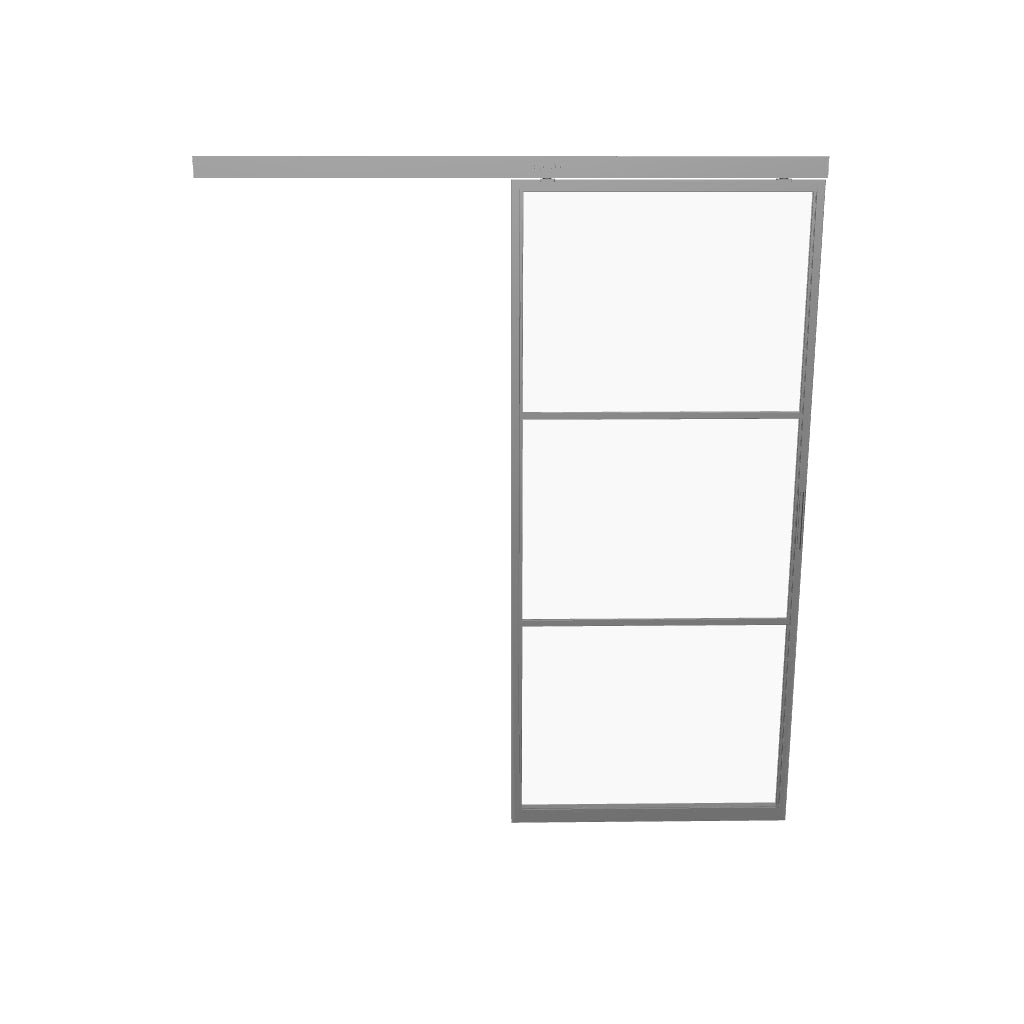 Air 4 modern single flat slider door with narrow metal frame