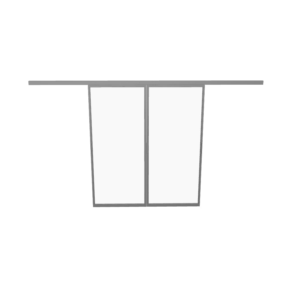 Double flat top track slider with minimalist steel frame and clean lines