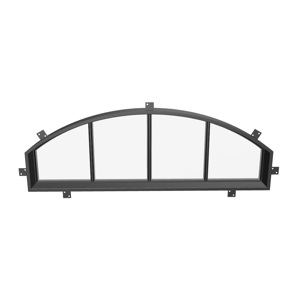 full arch steel transom window with thermal break