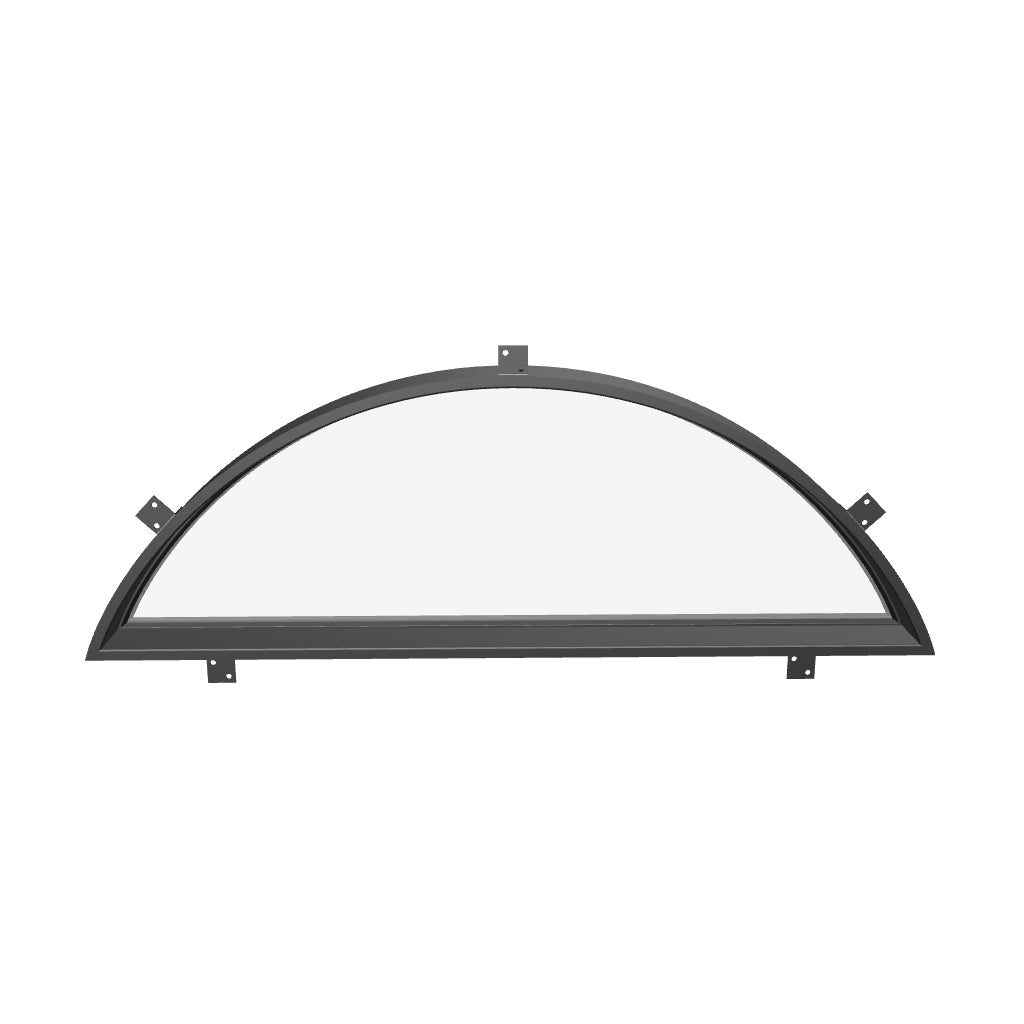 Air steel full arch transom window with slim steel frame