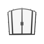 Precision-crafted double arch steel doors with sidelights and insulated glazing