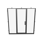 Precision-built single flat steel door with sidelights and thermal separation