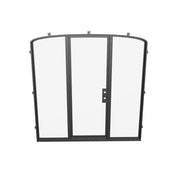 Single mini arch steel door system with sidelights.