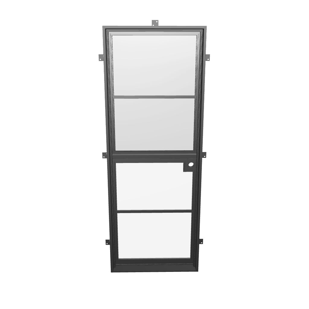 Air 4 Dutch single flat entry door with tempered glass and slim profiles