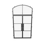 Architectural double steel exterior door with insulated arch top