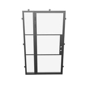 Air 4 single flat entry door with left side glass, galvanized mixed steel build