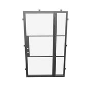 sleek single steel door with right window and insulated construction