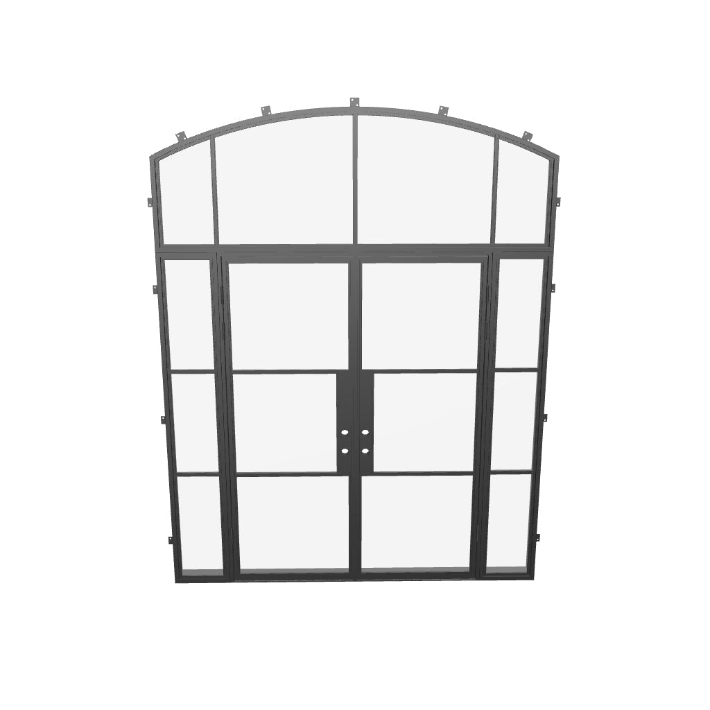 Air 4 double doors with curved top glass and divided lites