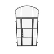 Air 4 steel door with sidelights and arched top glass detail