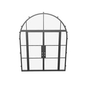 Air 4 architectural steel double door with sidelights and full arch
