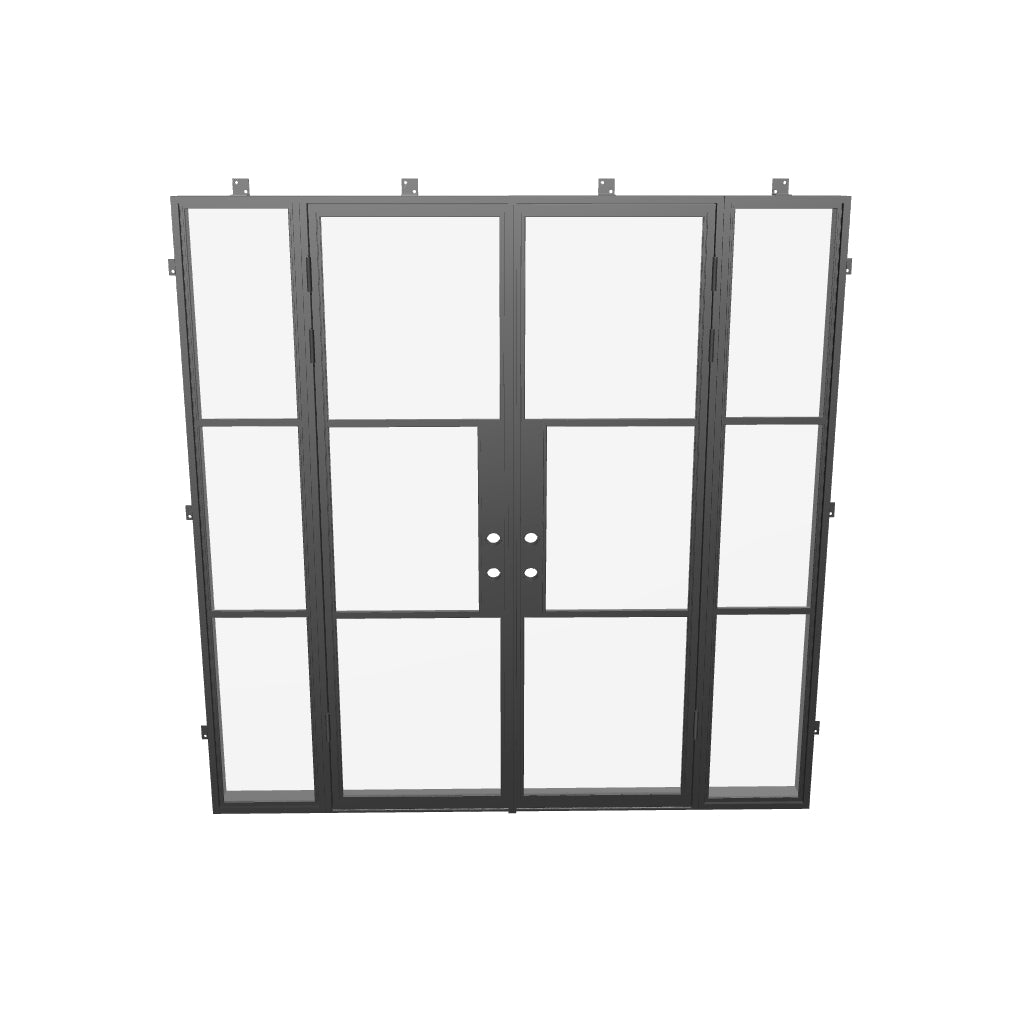 Air 4 contemporary double doors with side windows and minimalist frame design