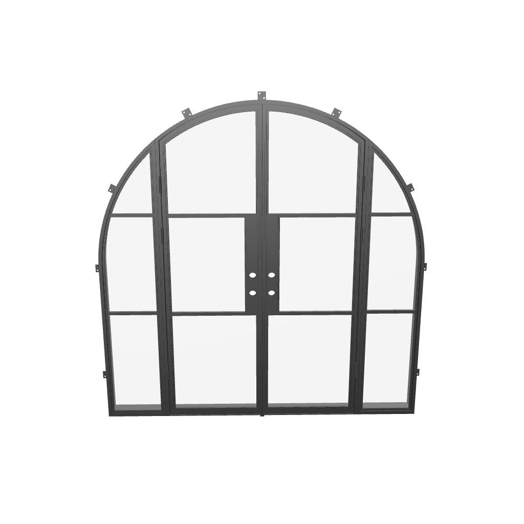 Air 4 full arch double door with side windows, strong black steel build and minimalist sightlines