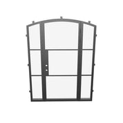 Contemporary single arch steel door with thermal break construction