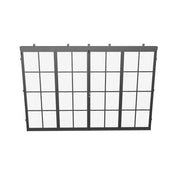 Air 5 exterior center split bi-fold door in cold-rolled steel with balanced folding design