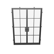 Minimal double entry doors with thermal insulating core