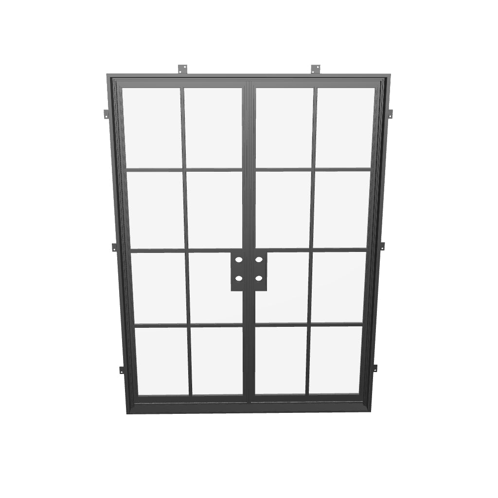 minimalist double front doors with insulated steel construction