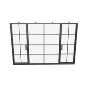 dual single entry system with center glass panel and thermally broken steel