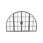 Designer wide double full arch exterior steel door with glazing