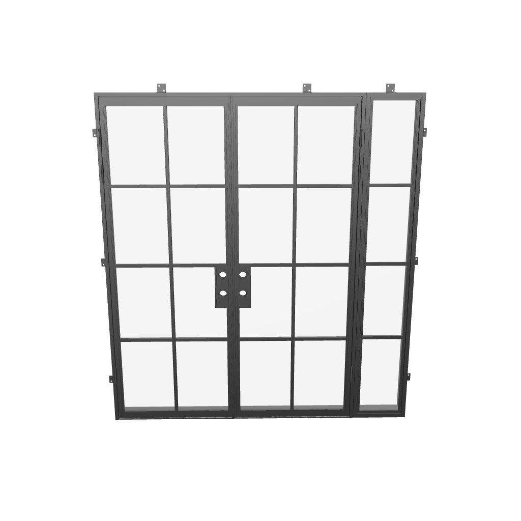 minimalist double entry doors with right sidelight and insulated construction