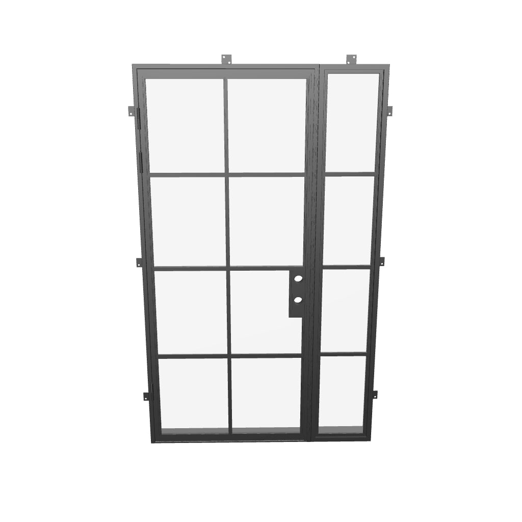 sleek single entry door with right sidelight and climate-efficient construction