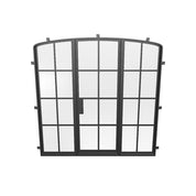 single arch steel entry doors, NFRC rated prehung with dual-pane tempered glass