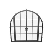 Designer double full arch exterior steel door with insulated glazing