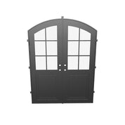 Air Getty double arch steel front doors, architectural exterior steel double entry