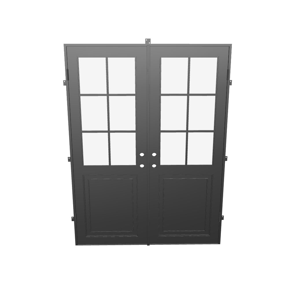 Air Getty double flat steel front doors, elegant steel front entry system