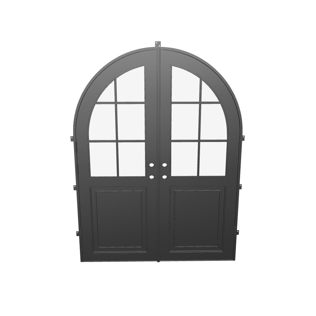 Air Getty double full arch steel front doors, elegant European style steel entry doors