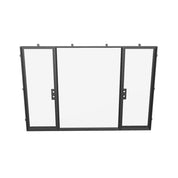 Dual single thermal break steel door system with modern sightlines.