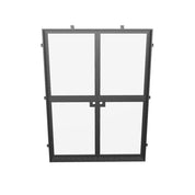 Sleek double flat Dutch steel doors with glass.