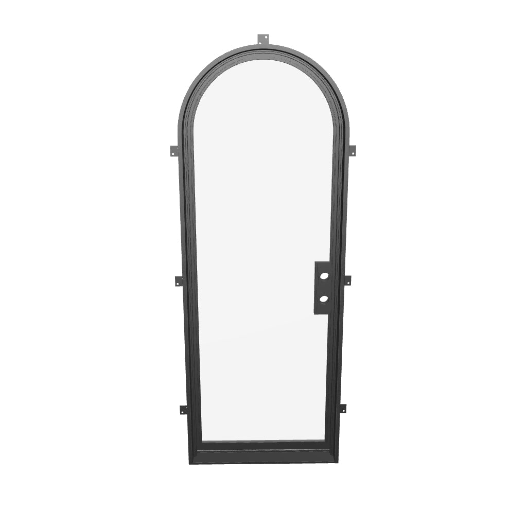 NFRC-rated full arch steel entry designed for architectural projects.