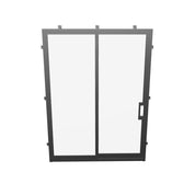 Architectural steel slider with minimalist frame design.