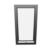 Awning steel window, portrait, ring pull, hot-rolled steel, black, insulated Low-E glass
