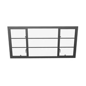 Thermally broken single portrait steel casement window with dual pane Low-E glass