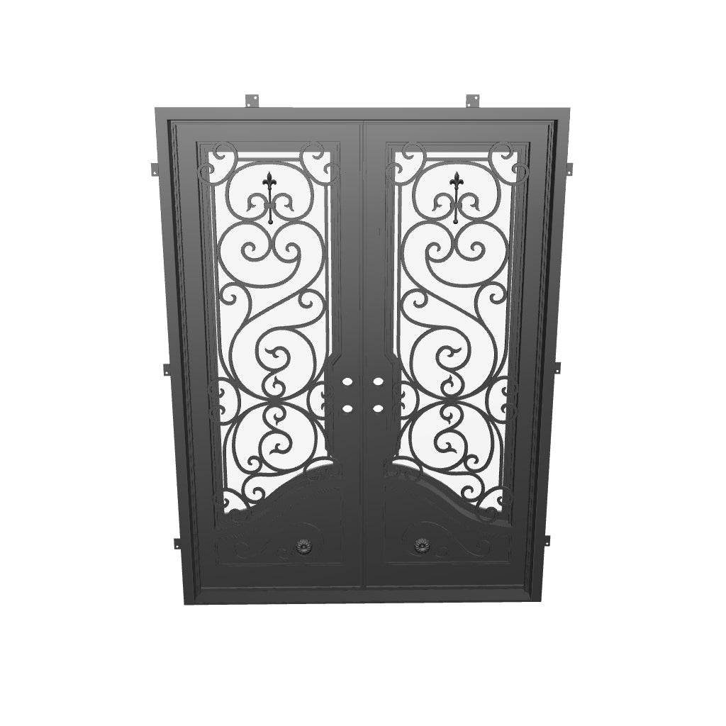 Beverly flat top door for cold weather in bronze.