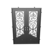Beverly thermally broken square top french entry door in black.