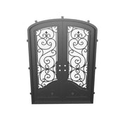 Beverly bronze shaded iron door with arched top.