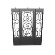 Beverly flat top single entry door with thermal barrier and sidelights.